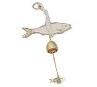 Rustic Wooden Door Chime, Shopkeepers Bell, Entry Notification, Easy-to-Install Fish Design Doorbell for Home, Dorm, Studio, Apartment, Cafe and Living Spaces, 11.81 inches