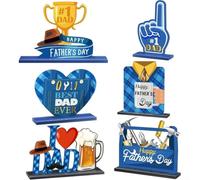Rustic Wooden Father's Day Ornament Set Featuring 6 Distinct Pieces for Personalized Home Decoration and Meaningful Presentation (6)
