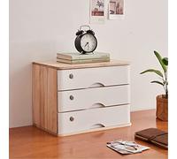 Rustic Wooden Flat File Cabinet with Lockable Drawers - 3-Drawer Desktop for Office Supplies & A4/Receipt Storage - Stylish Storage Solution for Home or Office