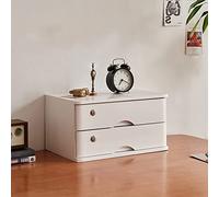 Rustic Wooden Flat File Cabinet with Lockable Drawers, Desktop Storage for Office Supplies, A4/Receipt File Holder, 2-Drawer Dresser Box, Solid Wood Design