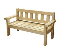 Rustic Wooden Garden Bench with Backrest & Armrests - Comfortable Outdoor Patio Seat for Lawn Veranda & Deck - Stylish Durable Garden Furniture