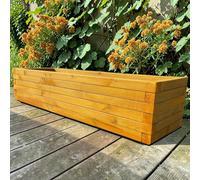 Rustic Wooden Garden Planter Trough Plant Pot Box - Harvest Gold / 40cm / 90cm