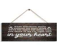 Rustic Wooden Hanging Sign Wood Plaque When Tomorrow Starts Without Me Memorial Sign Funeral Quote Personalized Wood Signs， Home Wall Art Decor Indoor Outdoor Plaque Gift_6x16inch