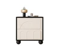 Rustic Wooden Nightstand with 2 Drawers Modern Farmhouse Style Bedside Table Storage Side Table in Vintage Look for Living Room and Bedroom (50 x 40 x 50 cm Black)