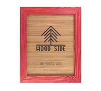 Rustic Wooden Picture Frame 11x14 Inch- 100% Natural Solid Eco Distressed Wood for Wall Mounting Photo Frame - Red