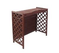 Rustic Wooden Plant Stand, Conditioning Shell Blinds Wooden Air Conditioning Cover Outdoor Plant Storage Wooden Air Conditioner Cover(Color:A,Size:120X60X105Cm)