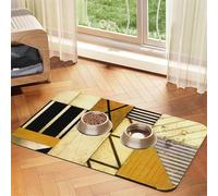 Rustic Wooden Print Pet Feeding Mat For Dogs & Cats Absorbent Waterproof Dog Food Mat Non-Slip Pet Bowl Placemat Quick Dry Floor Protector Leather Tablecloth