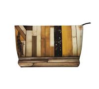 Rustic Wooden Prints Corduroy Makeup Bag for Women Girls, Spacious Travel Cosmetic Organiser for Make-up, Toiletries & Essentials