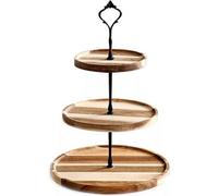 Woodside Home Living - Rustic Wooden Serving Stand - 3 Tier - Kitchen Afternoon Tea Serving Tabletop