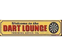 Rustic Wooden Signs Dart Lounge Sign Game Room Sign Dart Board Sign Wall Art Decor Kitchen Cafe Pub Decor Gift 4x16 INCH