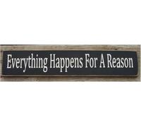 Rustic Wooden Signs Everything Happens for A Reason Wood Plank Plaque Sign Wall Art Decor Kitchen Cafe Pub Gift 4x16 INCH