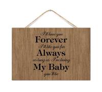 Rustic Wooden Signs I'll Love You Forever I'll Like You for Always Gallery Wall Decor for Cabin Wood Sign Antique Wall Decor Sign for Bathroom 12x8in