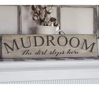 Rustic Wooden Signs Mudroom Sign, mudroom Wall Decor Sign Wall Art Decor Kitchen Cafe Pub Decor Gift 4x16 INCH