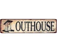 Rustic Wooden Signs Outhouse Sign Wall Art Decor Kitchen Cafe Pub Decor Gift 4x16 INCH