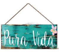 Rustic Wooden Signs Pura Vida Costa Rica Gift Dorm Room Decor Pura Vida Sign Travel sign Sea Gypsy California Wholesale Beach Signs Wall Art Decor Kitchen Cafe Pub Decor Gift 8x16 INCH