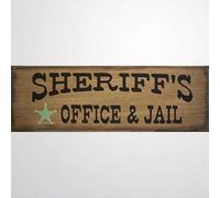 Rustic Wooden Signs Sheriffs Bro Jail Western Hut Funny Wooden Sign Wall Art Decor Kitchen Cafe Pub Gift 8x12 INCH