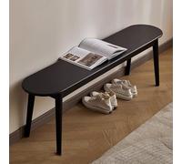 Rustic Wooden Skinny Bench100cm Black Farmhouse Style Seating for Indoor Use Ideal for Dining Room Entryway Bedroom or Living Room Decor.