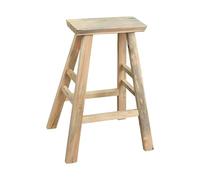 Rustic Wooden Step Stool & Entryway Bench Tall Narrow Farmhouse Footstool for Bedroom Mudroom & Dinette - Sturdy Accent Furniture (White 37x17.5x47 cm)