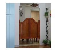 Rustic Wooden Swinging Cafe Doors for Home Decor, Auto-Close Hallway & Kitchen Doorway, Cowboy Style, Easy Installation (Color: C, Size: W95xH90cm)