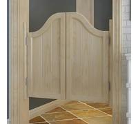 Rustic Wooden Swinging Saloon Doors - 42" Interior Cafe Doors for Kitchen, Bathroom, Closet - Easy Install with Hinges (Size: W37.4 xH42)