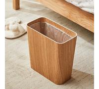 Rustic Wooden Trash Bin - Narrow Waste Basket for Bathroom Bedroom & Office Stylish Recycle Bin Decorative Garbage Can for Dorms & Home Eco-Friendly Design