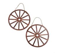 Rustic Wooden Wheel Wall Decoration Set with Classic Wagon Wheel Appearance for Bars, Studios, and Bedrooms