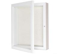 Rustic Woodgrain Shadow Box Frame Wall Mounted Display Case for Pressed Flowers Herbarium Specimens and Keepsakes Memory Box (white 12 * 16inch)