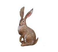 Rustic Woodland Resin Hare Ornament, Brown Decorative Standing Rabbit Statue, 36cm Garden Home Decor