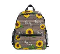 Rustic Yellow Sunflowers Backpack for Toddler Boys Girls, Mini Backpack, Rustic Yellow Sunflowers, M, Cool Soccer Print Backpacks