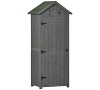 Rustica 179cm Single Door Reverse Apex Garden Store Fir Wood Grey by Steadfast