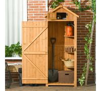 Rustica 179cm Single Door Reverse Apex Garden Store Fir Wood Teak by Steadfast