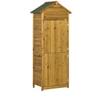 Rustica 191cm Barn Door Reverse Apex Garden Store With Shelves Fir Wood Natural by Steadfast