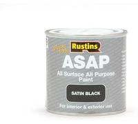 Rustins ASAP All Surface All Purpose Quick Dry Paint for Exterior & Interior Use Satin Black 250ml