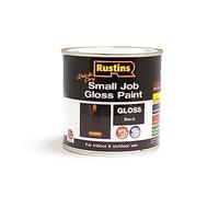 RUSTINS Black Gloss Paint 250ml- Fast-Drying Water-Based Coating for Wood and Metal; Durable Hard-Wearing Finish with Smooth Gloss Shine; Low Odour Sustainable Solution for Home and Trade Use