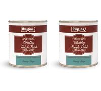 RUSTINS Chalky Finish Furniture Paint - Matte Vintage Chalk Paint for Wood & Cabinets - Easy Apply, Quick Dry, High Coverage - Ideal for Upcycling Furniture -Sage 500ml (Pack of 2)