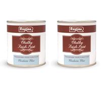 RUSTINS Chalky Finish Paint Blenheim Blue 500ml (Pack of 2)