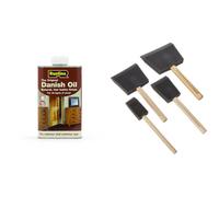 Rustins DANO1000 Original Danish Oil 1 Litre & PBRUSHPACK Foam Brushes