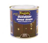 Rustins ESDO500 Quick Dry Exterior Woodstain Satin Dark Oak 500Ml