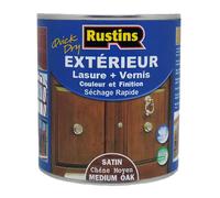 Rustins ESMO250 Quick Dry Exterior Woodstain Satin Medium Oak 250Ml