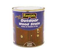 Rustins ESWA500 Quick Dry Exterior Woodstain Satin Walnut 500Ml