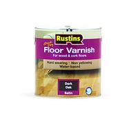 Rustins Floor Varnish Dark Oak 2.5L Satin- Fast-Drying Floor Protection for Interior Wood - Easy Application with Tough, Long-Lasting Finish