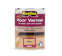 Rustins Floor Varnish Satin 5ltr- Fast-Drying Floor Protection for Interior Wood - Easy Application with Tough, Long-Lasting Clear Finish