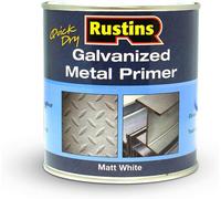 Rustins Galvanized Metal Primer White Matt Anti-Corrosion 250ml/500ml/1L
