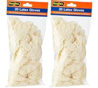 RUSTINS GLOVES Latex Gloves (Pack of 40), Cream/White