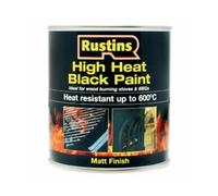 Rustins High Heat Black Stove BBQ Exhaust Chimney Paint Up to 600°C Quick Drying