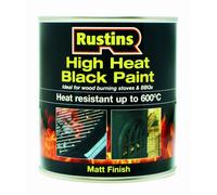 Rustins High Heat Resistant Matt Black BBQ & Stove Paint 500ml - Fast Drying
