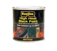 Rustins HRBL250 High Heat Paint 600°C Black 250Ml