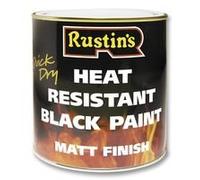 Rustin's Hrmb250 Paint, Heat Resistant, Black, 250ml