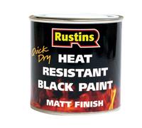 Rustins HRMB250 Quick Dry Heat Resistant Paint Black 250Ml