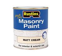 RUSTINS Masonry Paint, Cream, 500 ml (Pack of 1)